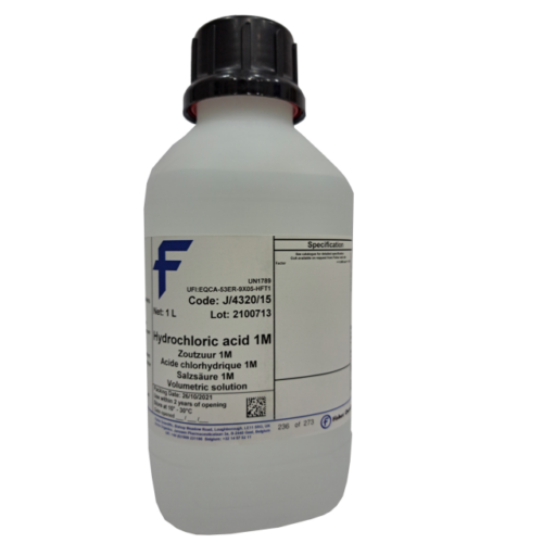 Hydrochloric acid, Standard solution for volumetric analysis, 1M (1N), stabilized, meets spec. of BP