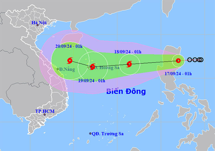 Nhận định mới nhất về đường đi và vùng ảnh hưởng của áp thấp nhiệt đới.