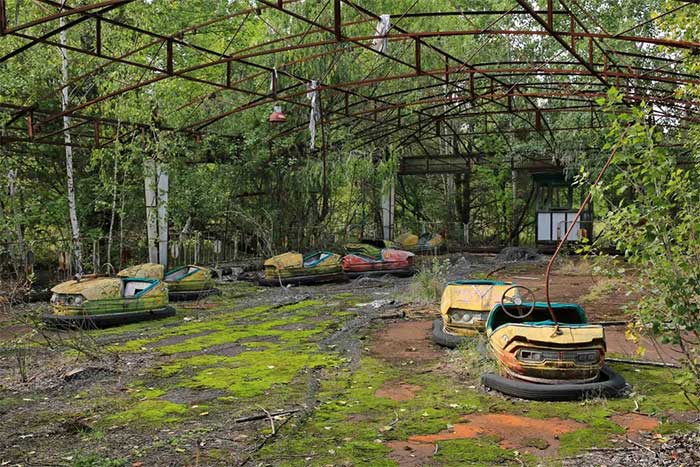 Một công viên bỏ hoang ở Chernobyl.