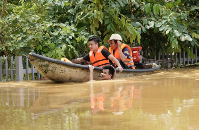 Ngập ở Thái Nguyên sau bão Yagi.