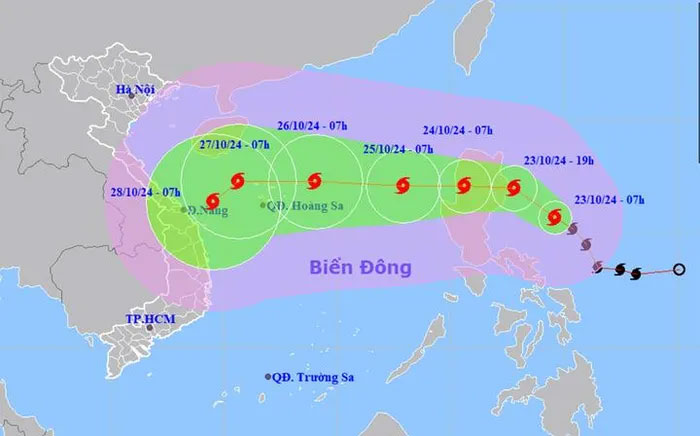 Bão Trami sẽ đạt cường độ cực đại khoảng cấp 12.