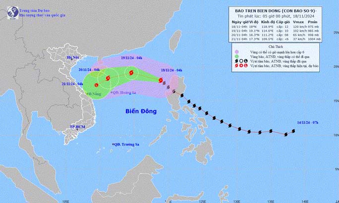 Siêu bão Manyi đã vào Biển Đông, trở thành cơn bão số 9 năm 2024.